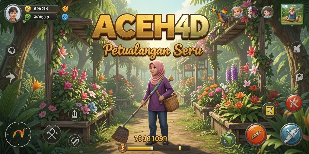 Tangkapan layar gameplay ACEH4D yang menunjukkan lahan pertanian yang hijau.