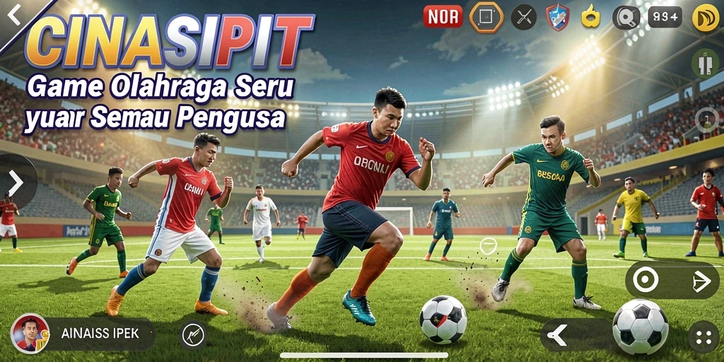 Tampilan gameplay seru di CINASIPIT dengan aksi olahraga yang menegangkan.