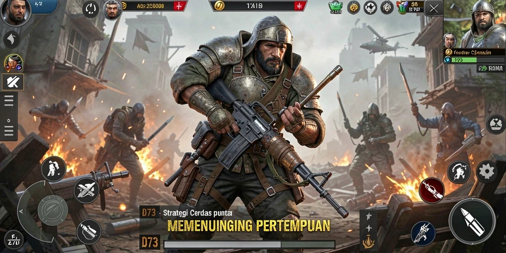 Tampilan menarik dari gameplay D73 yang menegangkan dan strategis.