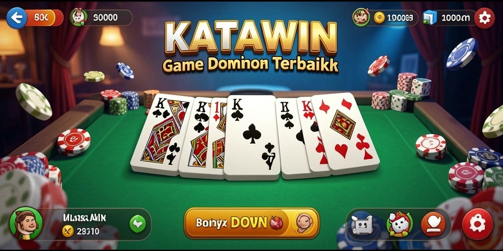 Screenshot gameplay KATAWIN menampilkan keseruan bermain domino.
