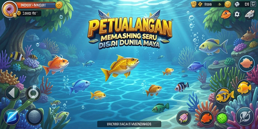Screenshot gameplay MNDUIT menampilkan aksi memancing yang mendebarkan.