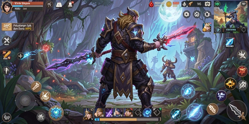 Screenshot gameplay N06 yang menunjukkan aksi seru dalam petualangan ARPG.
