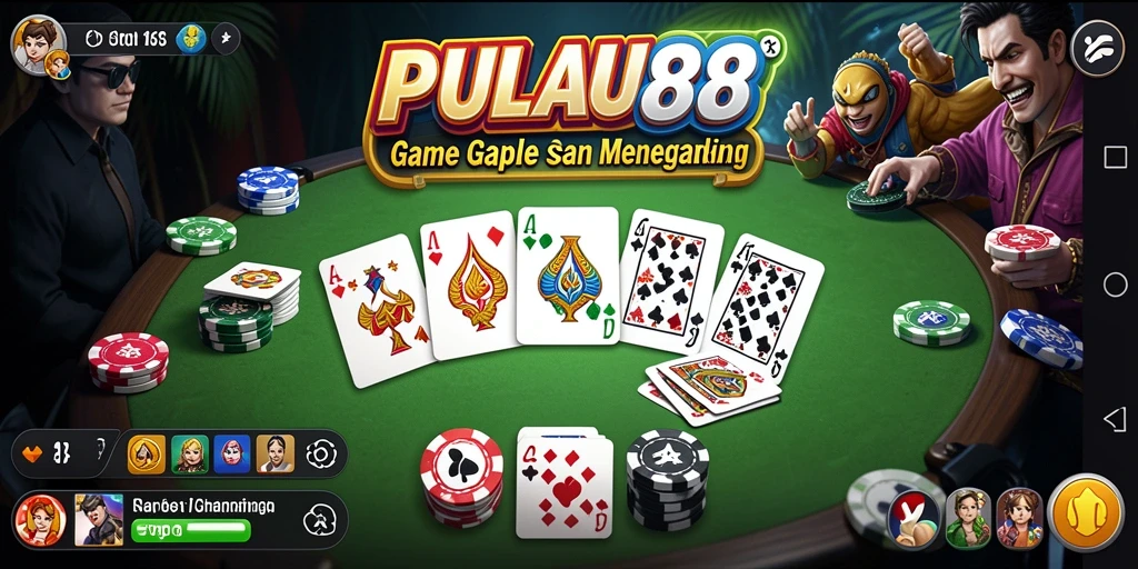 Tampilan gameplay Gaple PULAU88 yang seru dan interaktif.