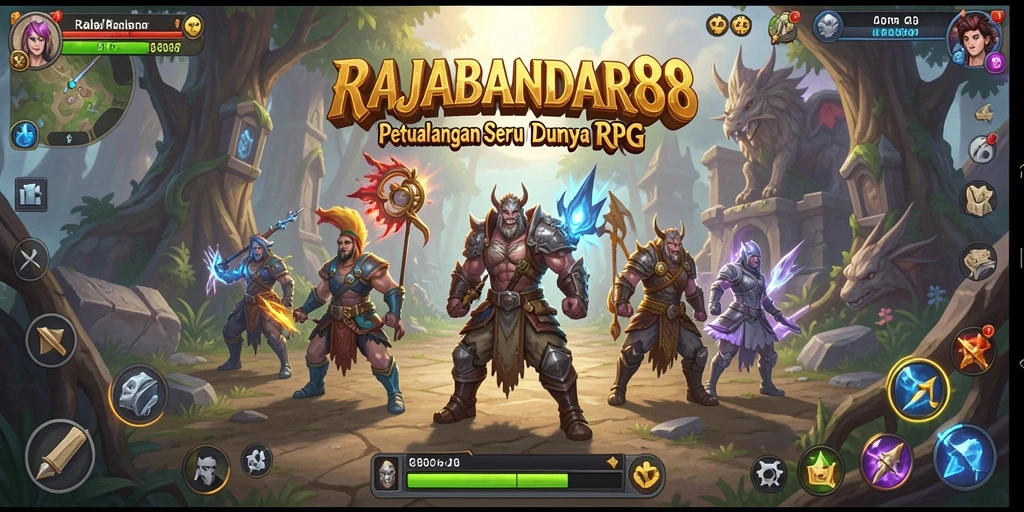 Screenshot gameplay RAJABANDAR88 menampilkan pertempuran mendebarkan dengan karakter unik.