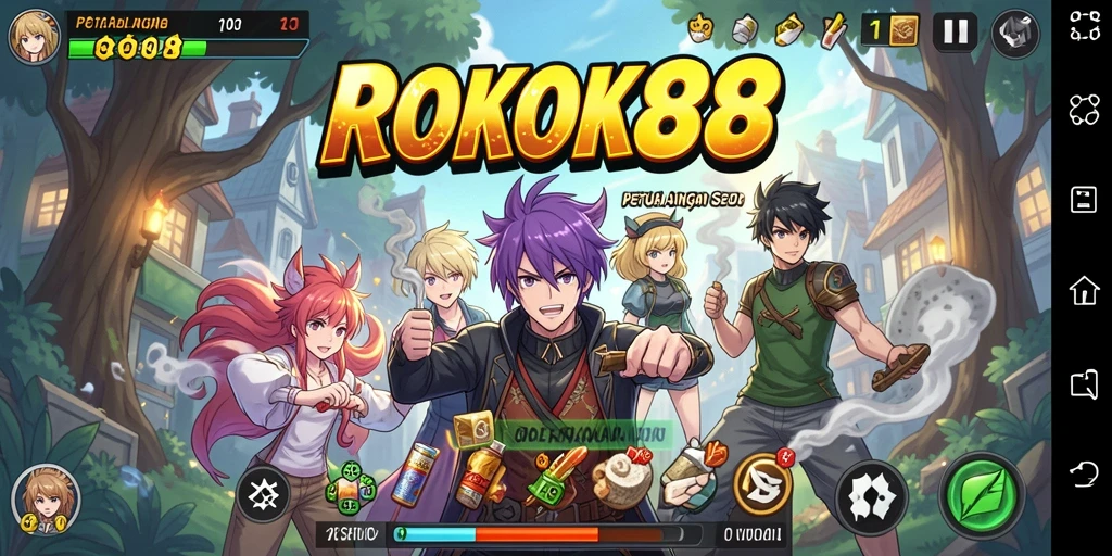 Tampilan gameplay seru dengan karakter anime yang menarik.
