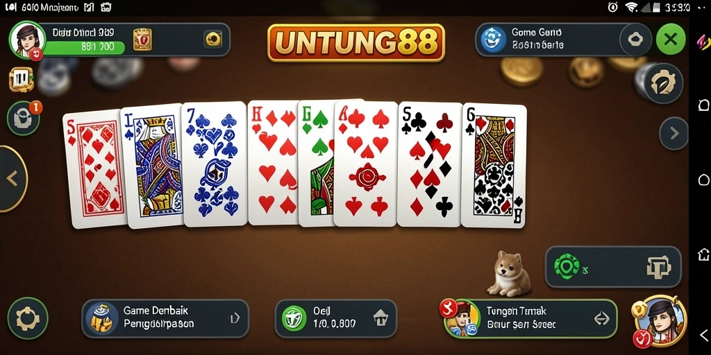 Screenshot gameplay dari game Domino UNTUNG88 yang seru dan interaktif.