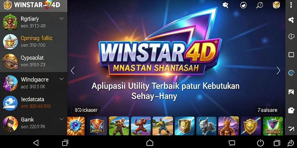 Screenshot utama WINSTAR4D menampilkan antarmuka pengguna yang bersih dan intuitif.